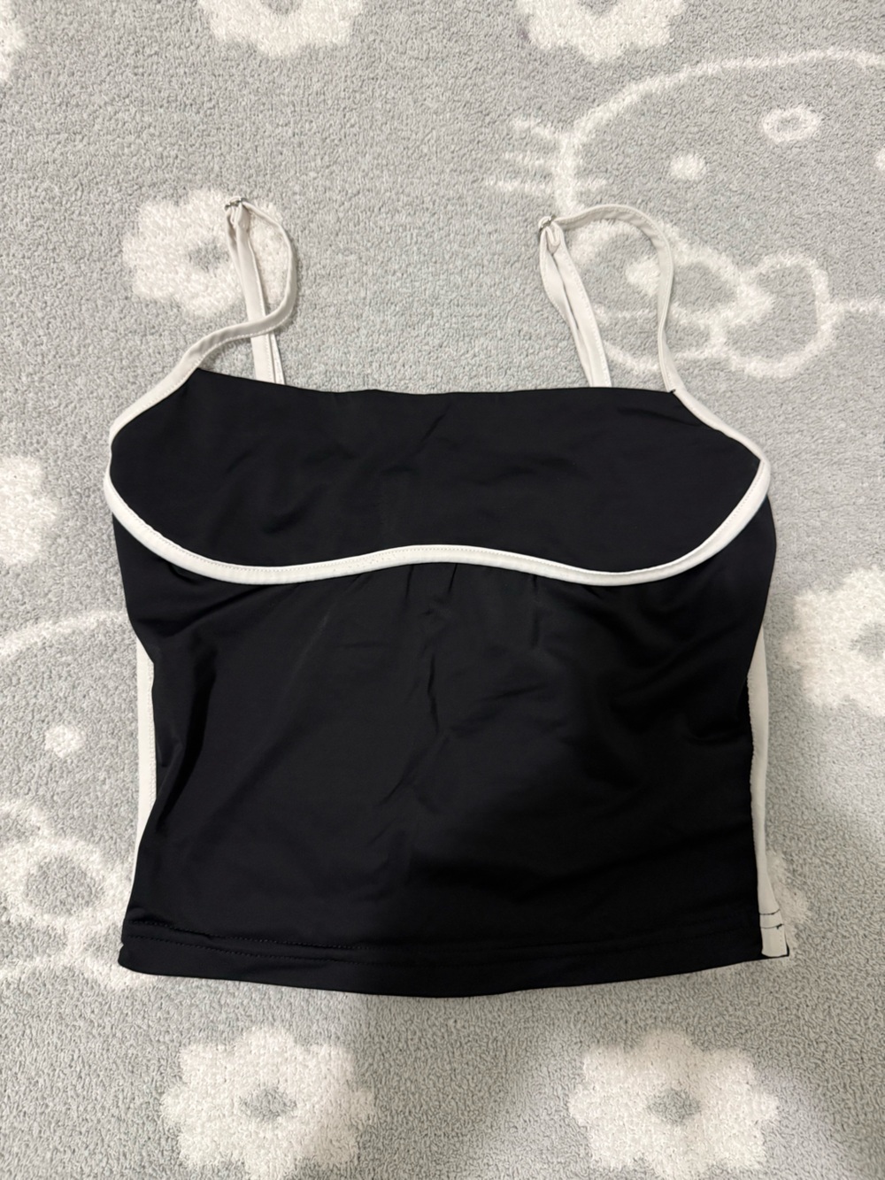 Princess Polly Black Bandeau Camisole with White Trim